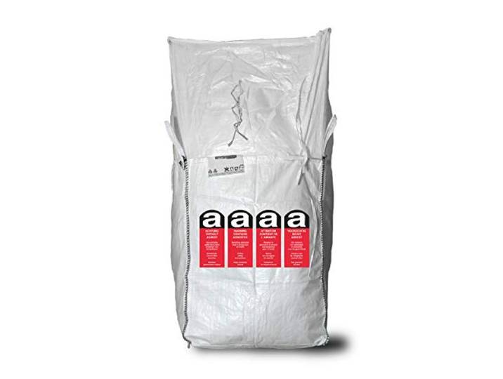 10x Asup Asbest Big Bag light 90 x 90 x 110 cm - 1-seitig bedruckt - 1.000 kg SWL - Einfüllschürze zum Zubinden