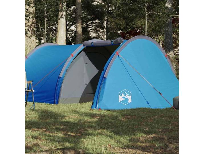 Tente tunnel pour 4 personnes, bleue, facile à nettoyer, tente de camping