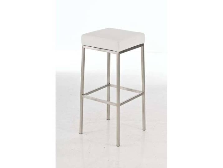 Tabouret de bar - CLP - MONTREAL E85 - Support en acier inoxydable - Blanc