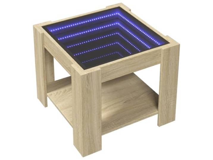 vidaXL LED-Couchtisch Sonoma Eiche 53x53x45 cm Holzwerkstoff