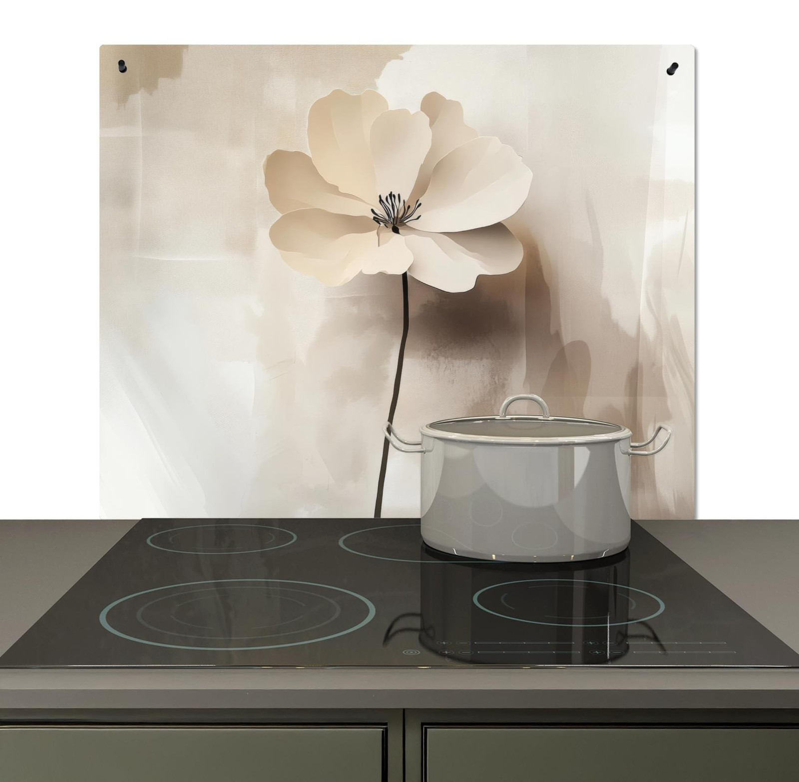 Spatscherm voor keuken, Aluminium, 51,6 x 57,6 cm, hittebestendige achterwand