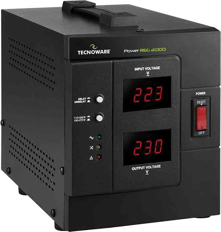 Tecnoware Power Reg 2000VA Voltage Regulator, 2 kVA, 1600 W
