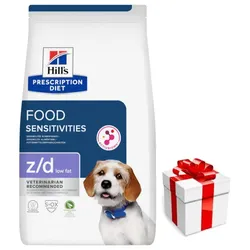 HILL'S PD Prescription Diet Canine z/d Food Sensitivities Low Fat 3kg + Überraschung für den Hund