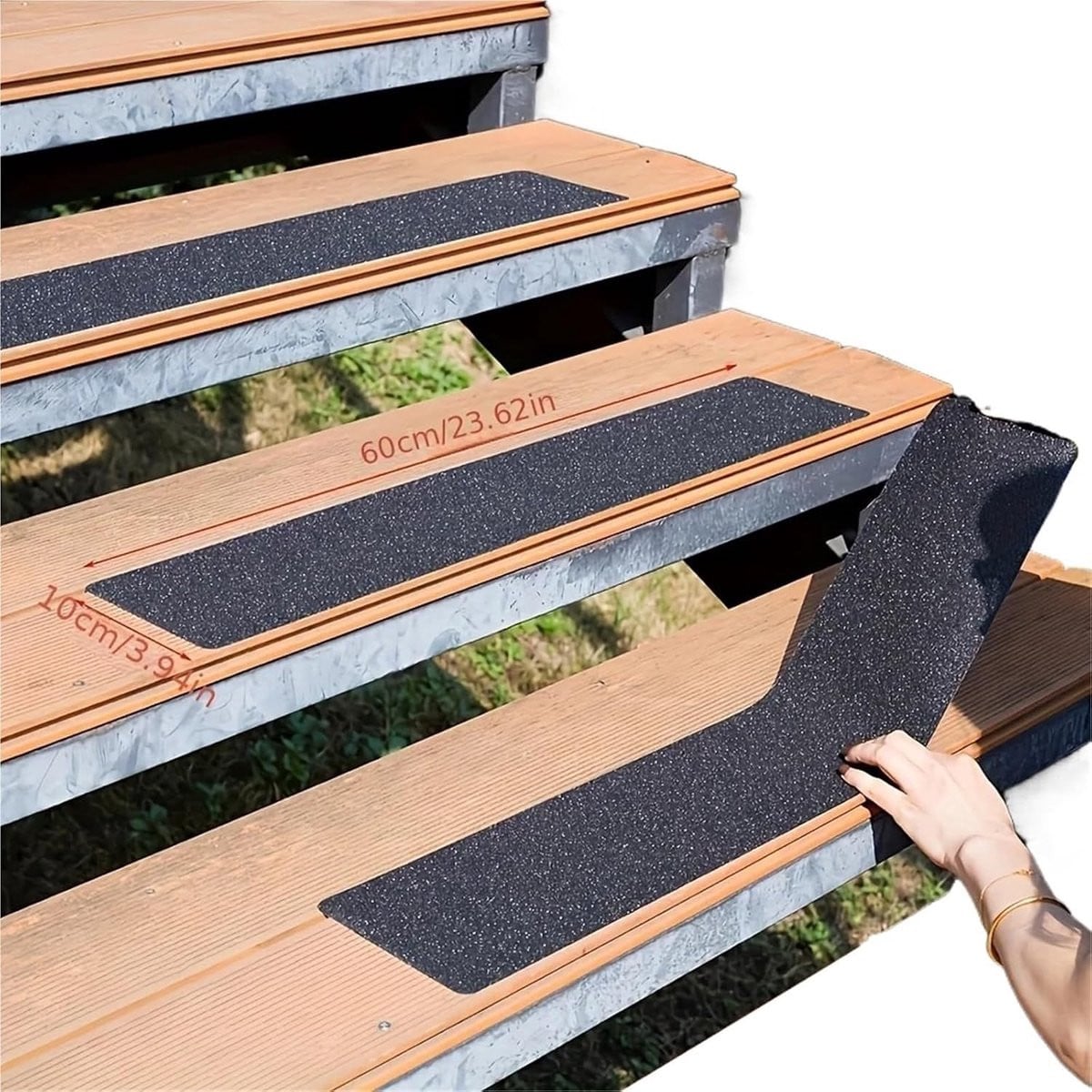 6 stuks Antislip Traptreden - Veilige Zelfklevende Strips - Grijs
