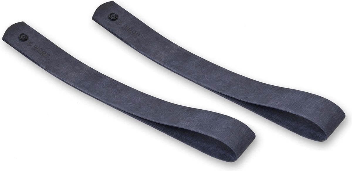 WOODBROTHERS Leren plankdragers antraciet 2 stuks
