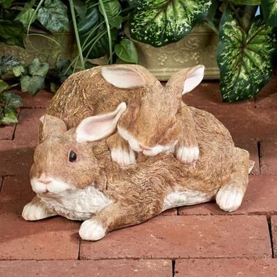 Touch of Class Playful Buddies Bunny Sculpture Tawny , Tawny