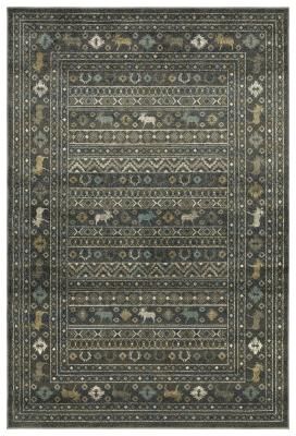 Style Haven Vance Southwestern Lodge Blue/ Gold Area Rug.
