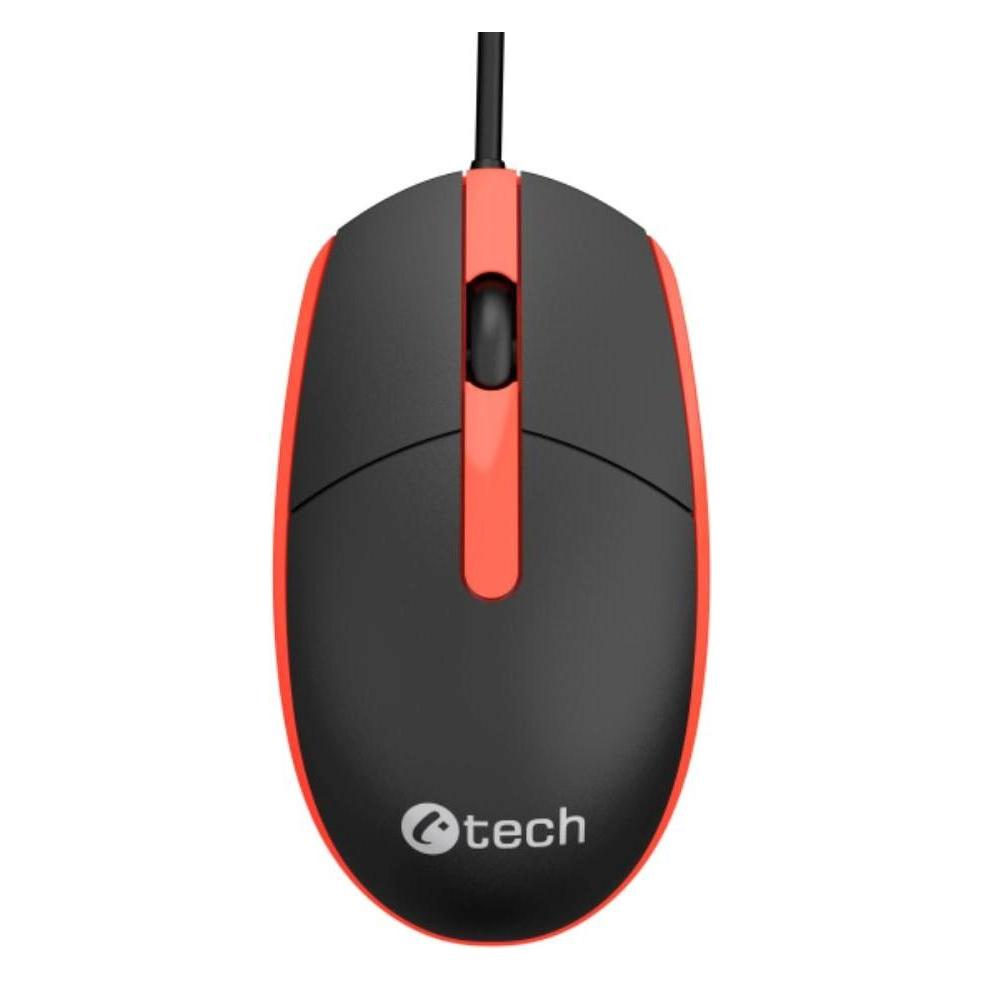 C-Tech Mouse WM-10, black and red, USB (Kabelgebunden) (WM-10R)