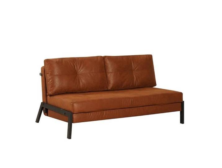 Livin24 Canapé convertible lit 140 x 200 cm Mikko cognac éco-cuir