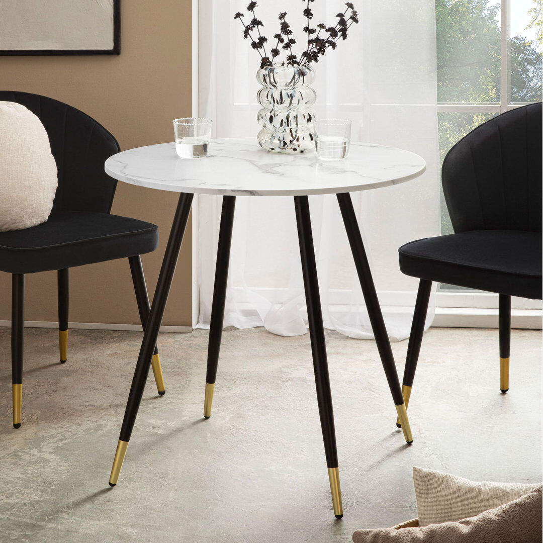 Fairmont Park 75 cm Round Dining Table with Iron Base White