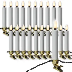MARELIDA Weihnachtskerzen Lichterkette Weihnachtsbaum 20 Baumkerzen 9,5m Außen