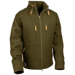 Steinkauz Herren Kragenhuber Lodenfleecejacke - M - moosgrün