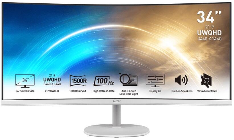 MSI PRO MP341CQWDE Curved Monitor 86,36 cm (34 Zoll) 9S6-3PB2CT-010