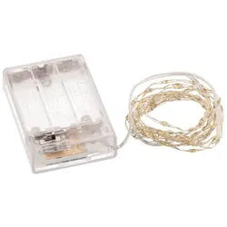 LED-Micro-Lichterkette mit Batteriekasten und Timer, 100 LEDs dicht
