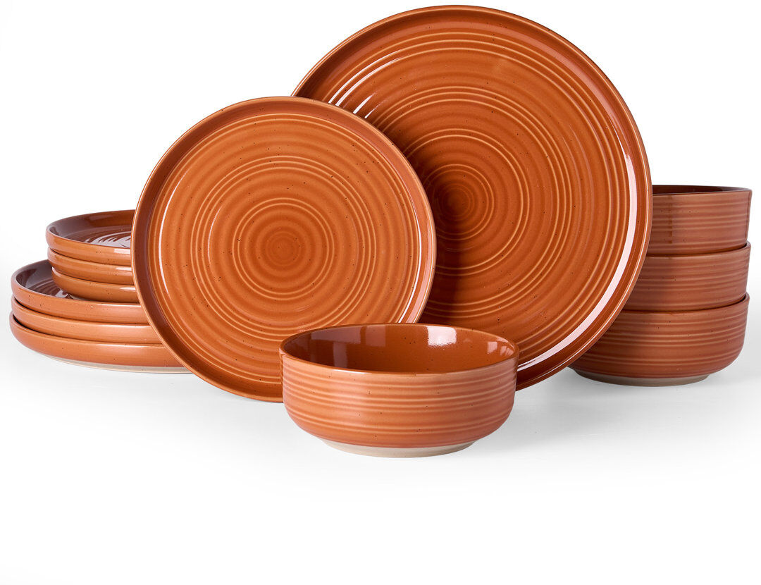 Latitude Run Stoneware Dinnerware Set Piece - Service for 4 Terracotta