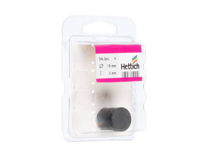 Hettich Pinnwandmagnete Schwarz 5 mm 4 Stück