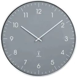 Funkwanduhr Analog Uhr rund Ø 30 cm grau mit Aluminiumrahmen