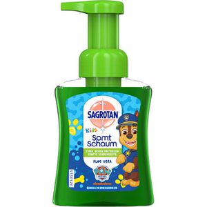 Sagrotan Seife Kids Samt-Schaum Aloe Vera, Schaumseife, Pumpspender, antibakteriell, 250ml