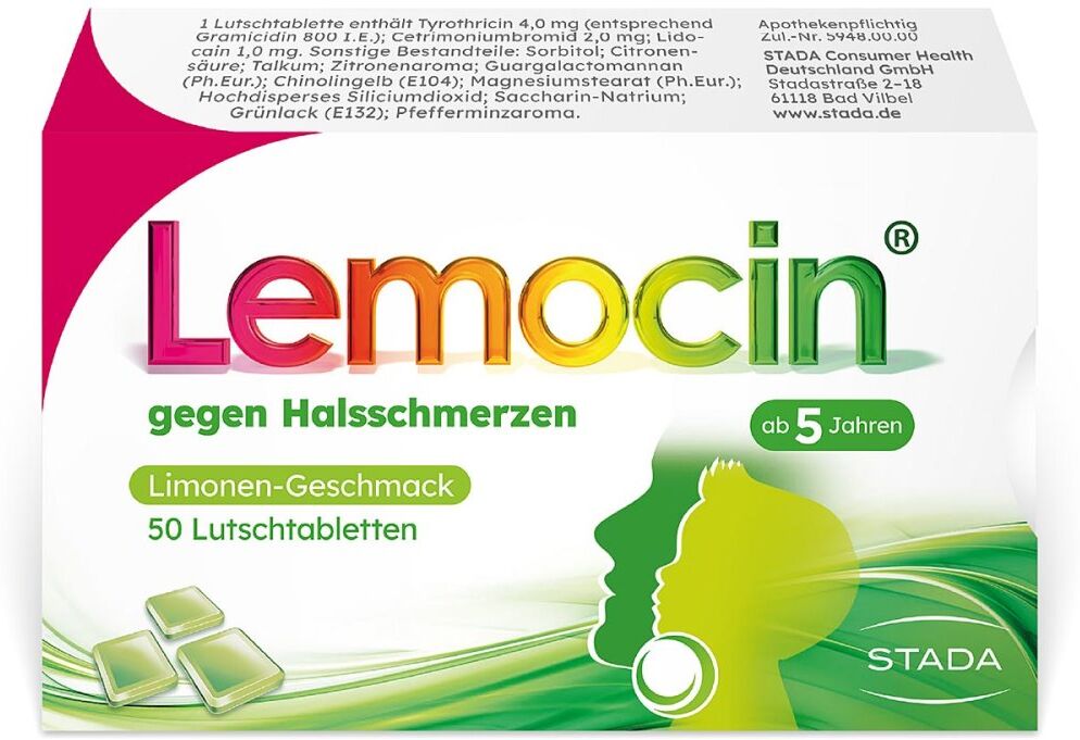 Lemocin gegen Halsschmerzen Limettengeschmack ab 5 Jahren 50stk