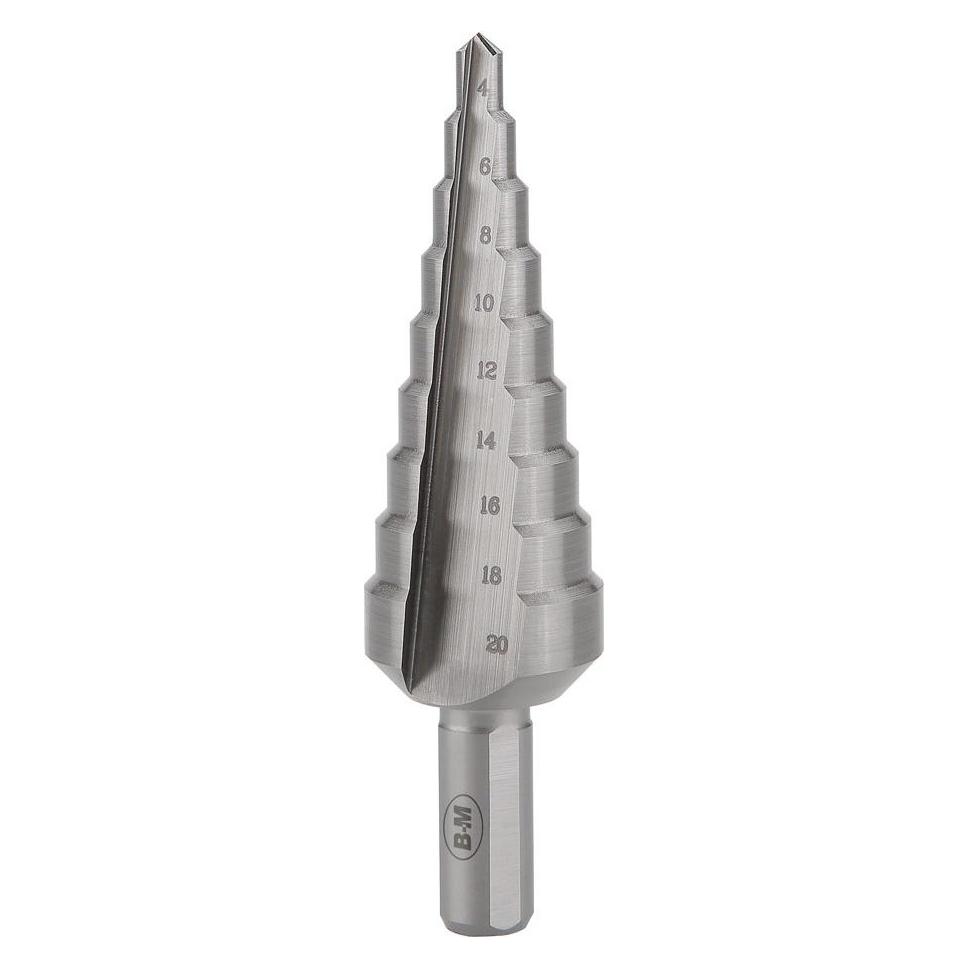 Bluemaster Hss step drill bit with 9 steps and straight flute ø4-20 mm (70296988)