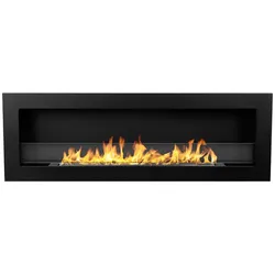Divina Fire LIVORNO 120 Schwarzer Einbau-Wandkamin mit Bioethanolbetrieb 120x40