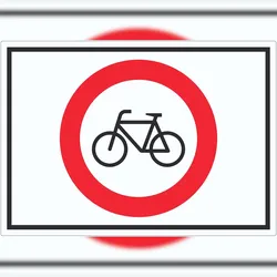 HB-Druck Radfahren verboten Symbol Aufkleber A0 (841x1189mm)