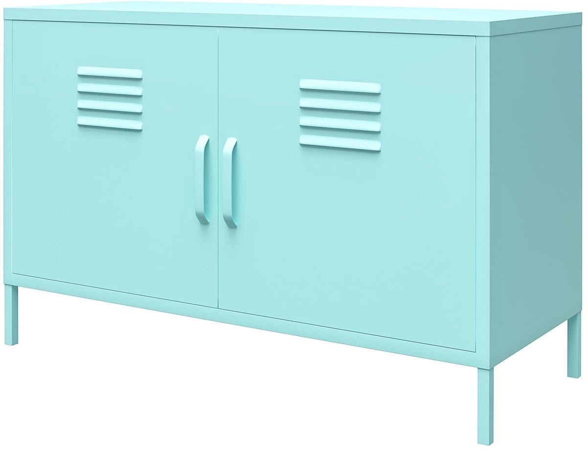 Cache metalen kast met 2 deuren in mintgroen
