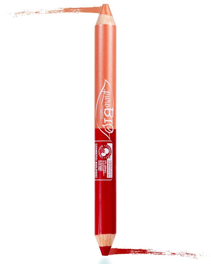 PuroBio cosmetics PuroBio Matitone DUO Labbra DAY&NIGHT (rossetto all over Rosa corallo â€“ rossetto Rosso ciliegia)