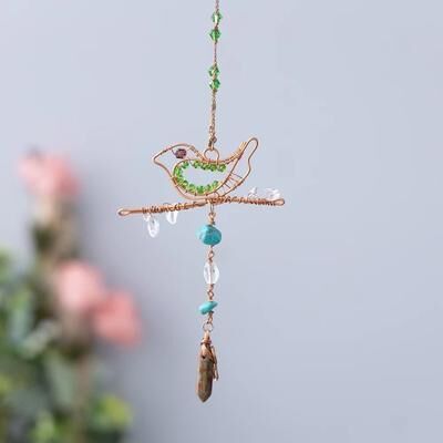 Uplifted Finds Crystal Butterfly Suncatcher Wind Chime   Hanging Prism Window Pendant 7
