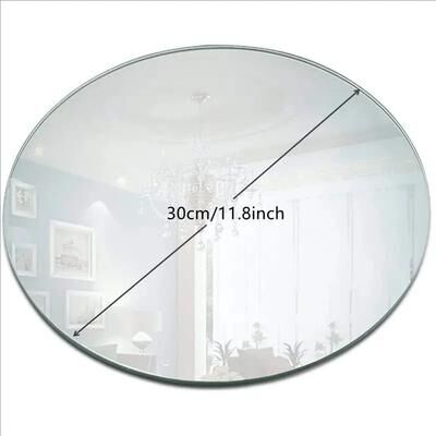 Useful Little Things Acrylic Round Mirror Plate Set 11.8 In Silver 10 Pcs