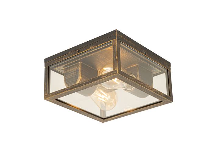 Plafonnier vintage or antique IP44 2 lumières - Charlois