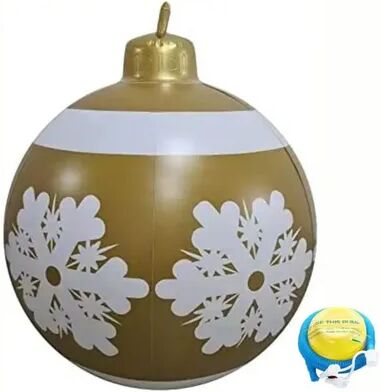Multisell Products Hub Outdoor Christmas Inflatable Ball, Giant Big Tree Decoration Toy, Large Decor Ornament Without Light golden Snowflake 60cm