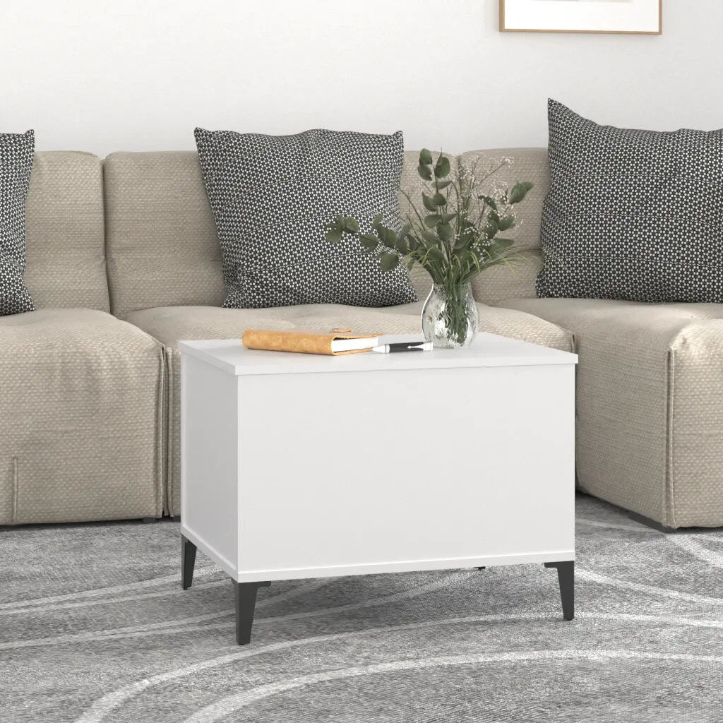 Metro Allishia Lift Top Four Leg Coffee Table with Storage White 60x44.5x45 cm