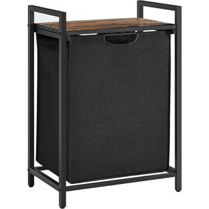 Vasagle Wäschekorb BLH101B01, braun/schwarz, aus Oxford-Gewebe, 50 x 72 x 33 cm, 65 Liter