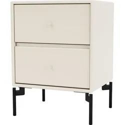 Drift Nachtschrank hellbeige mit schwarzen Beinen