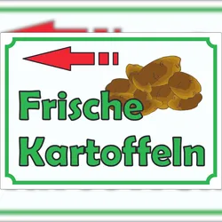 HB-Druck Werbeaufkleber Aufkleber Kartoffeln mit Pfeil nach links A4 (210x297mm)