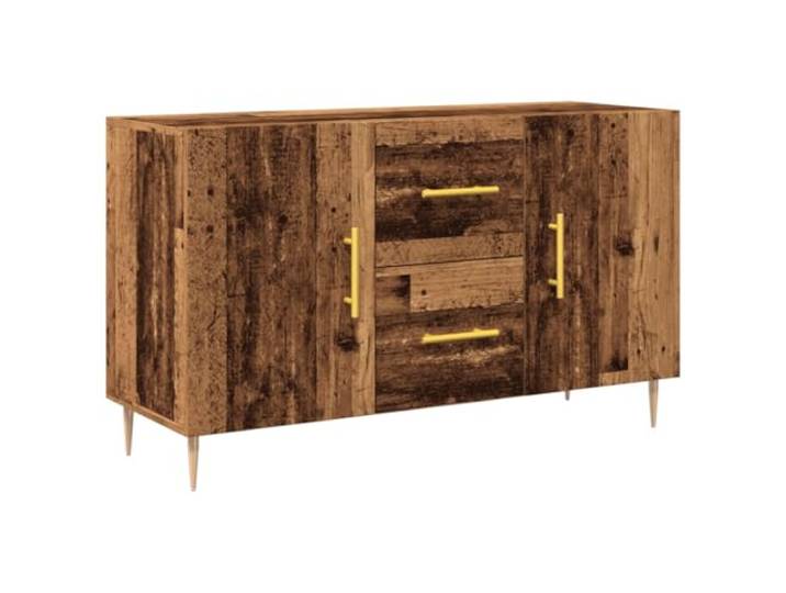 Roanoer Sideboard Altholz-Optik 100x36x60 cm Kommode mit Metallfüßen Vielseitige Anrichte aus Holzwerkstoff mit Türen und Griffen für Flur, Schlafzimmer und Büro.