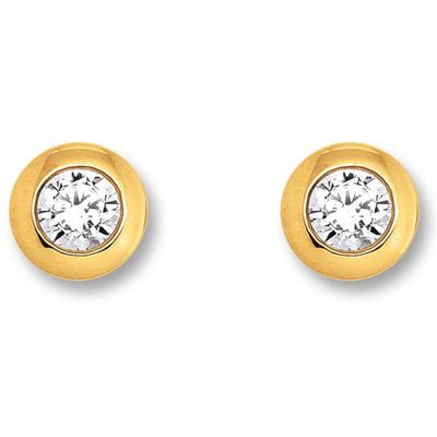 Paar Ohrstecker ONE ELEMENT "Zirkonia Ohrringe Ohrstecker aus 333 Gelbgold", gold, Ohrringe, Damen, Damen, Gelbgold 333 Gold, Gelbgold 333, Gold, Harmonisch gestaltet – ruhiges Design mit feinem Ausdruck
