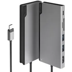 Alogic Ultra USB-C Dock UNI V2 - HDMI, USB, Memory Card Reader and 100W PD (USB-C, 6 Ports), Dockingstation + USB Hub, Grau