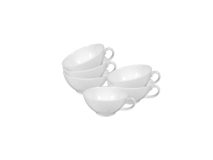 Seltmann Weiden Teetassen Rondo/Liane weiß 0,14 l 6er Set, Weiß, Keramik, Rund, Geschirr, Tassen, Teetassen