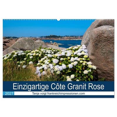Einzigartige Côte Granit Rose (Wandkalender 2027 DIN A2 quer), CALVENDO Monatskalender