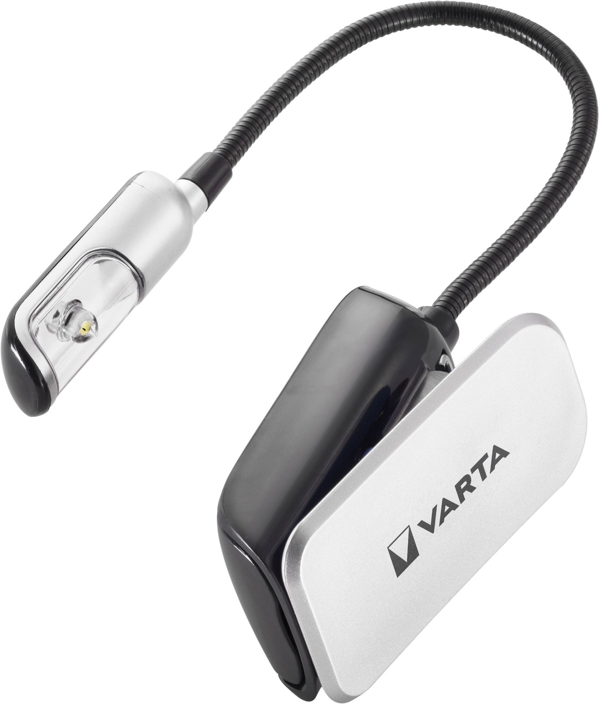 Varta Leselampe LED inkl. 2x CR2032 Batterien, Book Light, Klemmlampe, Leselicht für Buch, Tastatur, Tischleuchte für Notenständer 16618 101 421