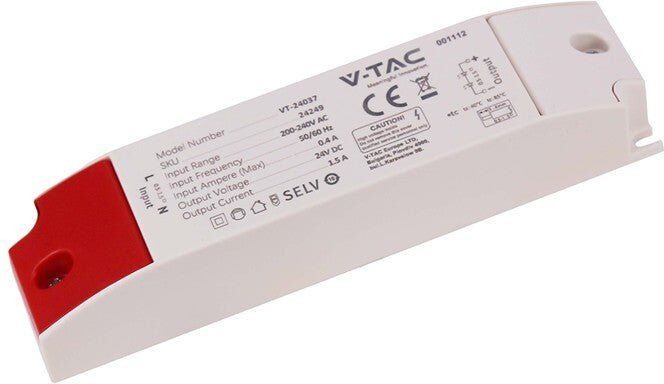 VTAC Transformateur 36W 24V 1,5A IP44