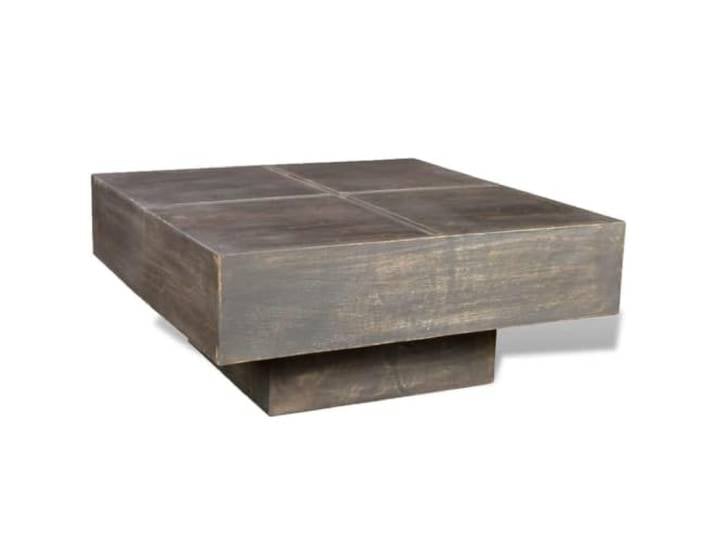 GHVBNMF Couchtisch Massivholz Mango Quadratisch Dunkelbraun 68x68x28 cm Rustikaler Beistelltisch aus Holz für Wohnzimmer und Lounge, fertige Lieferung ohne jegliche Montage