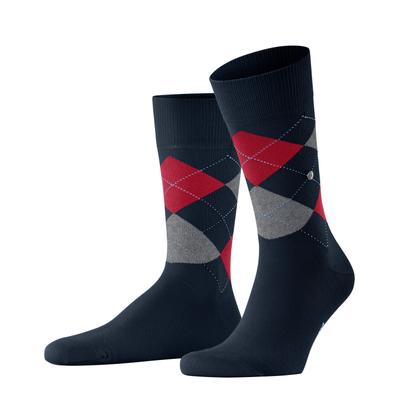 Socken BURLINGTON "King", Herren, Gr. 40, blau (marine), Baumwollmischung, Socken Socken, Einheitsgröße 40-46, Argyle-Muster, Burlington-Clip
