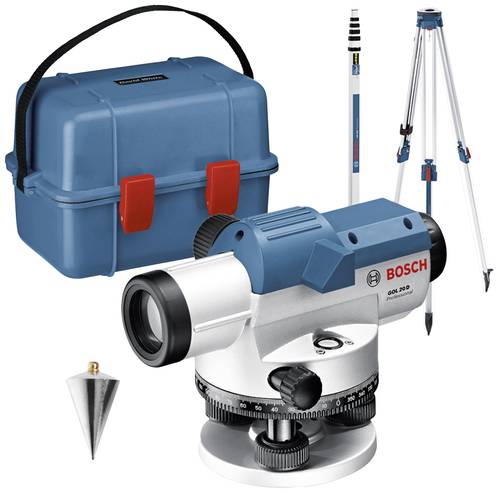 Bosch Professional GOL 20 D + BT160 + GR500 Optisches Nivelliergerät inkl. Stativ Reichweite (max.): 60 m Optische Vergrößerung (max.): 20 x