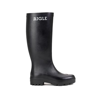 Gummistiefel AIGLE "Atelier Aigle", Damen, Gr. 36, schwarz (noir), Obermaterial: 100% Naturkautschuk NaRubber., Schuhe Gummistiefel