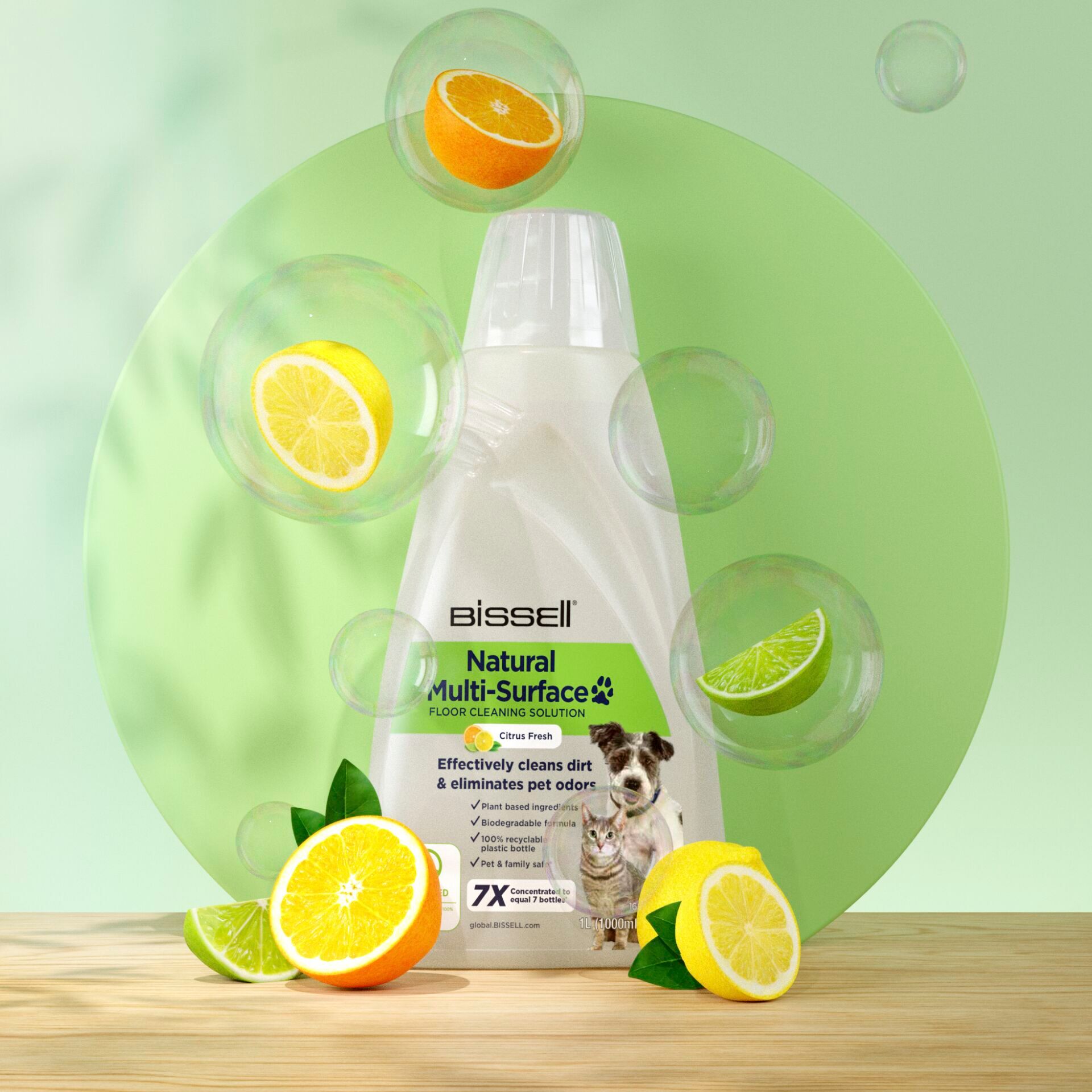 BISSELL Flüssigreiniger "Natural Multi Surface 1L PET", weiß, 1 Stk., Reinigungsmittel, Flüssigreiniger