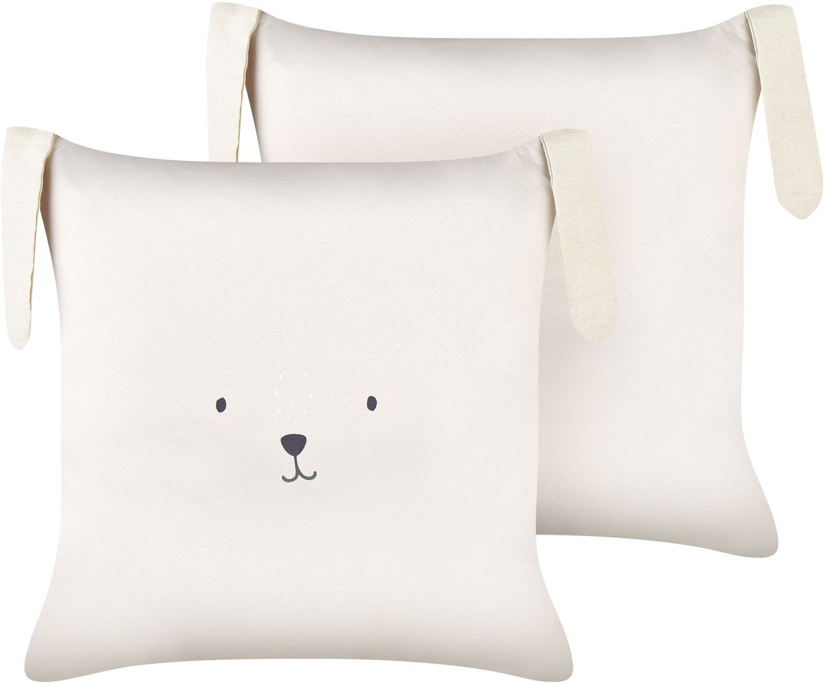 Beliani CONEY Sierkussens set van 2 - Lichtbeige - Polyester