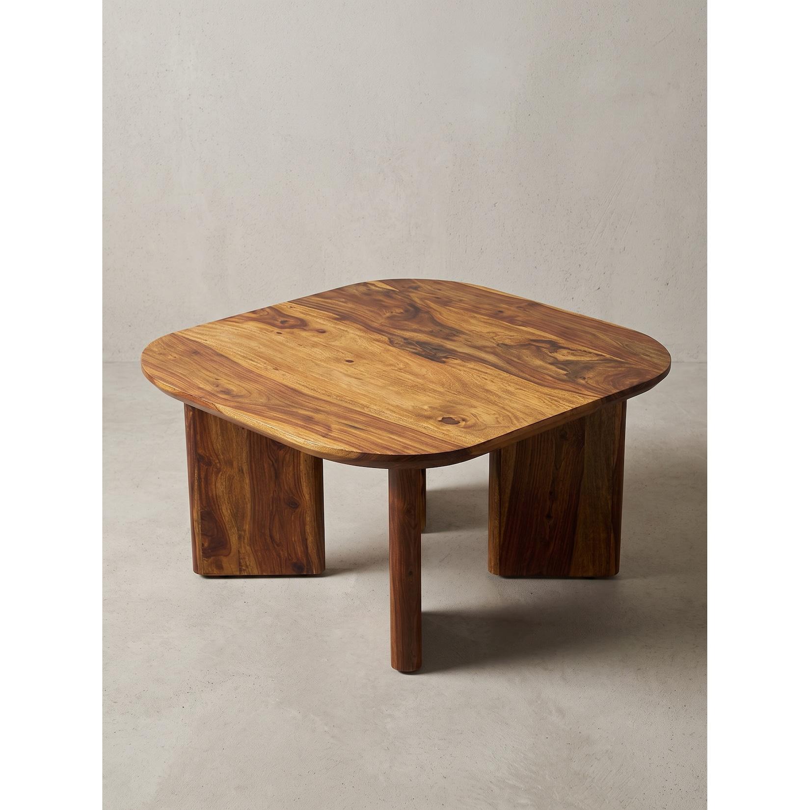 Couchtisch Dunkles Massivholz 60x60x32,5 cm - CAZORLA Kadima Design
